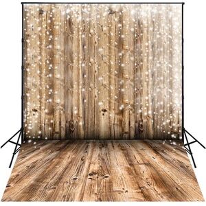 5x7ft Photo Backdrop Wooden Wall and Floor Backdrop